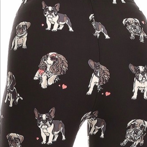 Butter Soft Cute Puppies Leggings - Picture 3 of 3